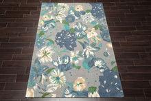 LoomBloom Multi Size Gray Hand Tufted Contemporary Floral Wool Oriental Area Rug