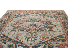 10x14 Gray, Green, Rust Color Hand Knotted Oushak Wool  Oriental Rug