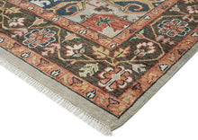 10x14 Gray, Green, Rust Color Hand Knotted Oushak Wool  Oriental Rug