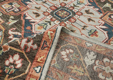 10x14 Gray, Green, Rust Color Hand Knotted Oushak Wool  Oriental Rug