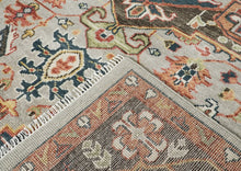 10x14 Gray, Green, Rust Color Hand Knotted Oushak Wool  Oriental Rug