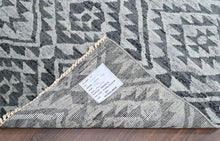 4x6 Dark Gray, Silver, Color Hand Knotted Oushak Wool  Oriental Rug