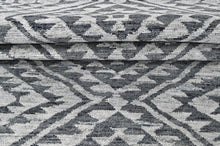 4x6 Dark Gray, Silver, Color Hand Knotted Oushak Wool  Oriental Rug