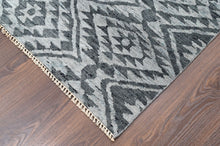 4x6 Dark Gray, Silver, Color Hand Knotted Oushak Wool  Oriental Rug