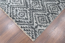 8'6x11'6 Gray, Silver, Color Hand Knotted Oushak Wool Modern Oriental Rug