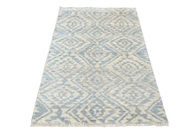 Multi Size Hand Knotted Wool Gray, Blue Oushak Southwestern Rug