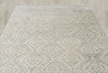 Multi Size Hand Knotted Wool Gray, Blue Oushak Southwestern Rug