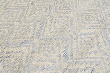 Multi Size Hand Knotted Wool Gray, Blue Oushak Southwestern Rug