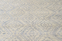 Multi Size Hand Knotted Wool Gray, Blue Oushak Southwestern Rug