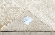 Multi Size Hand Knotted Wool Beige Oushak Southwestern