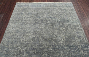 LoomBloom 5' 11'' x8' 10'' Gray Hand Knotted Transitional Oushak Wool Oriental Area Rug - Oriental Rug Of Houston