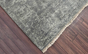 LoomBloom 5' 11'' x8' 10'' Gray Hand Knotted Transitional Oushak Wool Oriental Area Rug - Oriental Rug Of Houston