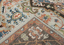 10x14 Gray, Dark Green, Blue Color Hand Knotted Oushak Wool  Oriental Rug