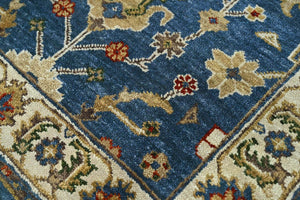 LoomBloom 2' 6'' x11' 11'' Blue Hand Knotted Traditional Oushak Wool Oriental Area Rug - Oriental Rug Of Houston