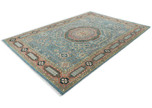 10x14 Blue, Rust, Green Color Hand Knotted Oushak Wool Traditional Oriental Rug