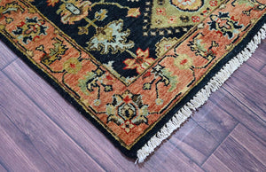 LoomBloom 2' 7'' x11' 10'' Black Hand Knotted Traditional Oushak Wool Oriental Area Rug - Oriental Rug Of Houston