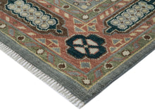 10x14 Slate, Rose, Green Color Hand Knotted Oushak Wool Traditional Oriental Rug