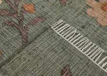 Multi Size Gray Moss Ivory Color Hand Woven Kilim Jute Traditional Oriental Rug