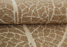 5x6 Brown, Ivory, Color Hand Hooked Leaf Jute loop Contemporary Oriental Rug