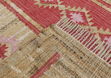 Multi Size Coral Beige Tan Color Hand Woven Kilim Jute Southwestern Oriental Rug