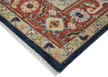 10x14 Rust, Navy, Ivory Color Hand Knotted Oushak Wool  Oriental Rug