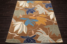 LoomBloom Multi Size Brown Hand Tufted Contemporary Floral Wool Oriental Area Rug