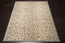 LoomBloom Multi Size Tan Hand Tufted Modern Leopard Print Wool and Bamboo Silk Oriental Area Rug