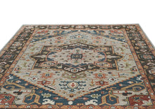 10x14 Gray, Green, Ivory Color Hand Knotted Oushak Wool  Oriental Rug