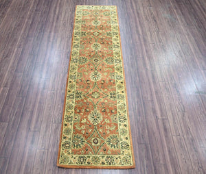 LoomBloom 2' 7'' x10' Peach Hand Knotted Traditional Oushak Wool Oriental Area Rug - Oriental Rug Of Houston