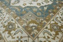LoomBloom 7' 9'' x9' 11'' Ivory Hand Knotted Traditional Oushak Wool Oriental Area Rug - Oriental Rug Of Houston