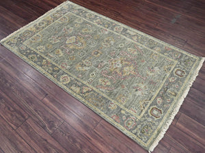LoomBloom 3' 3'' x5' 5'' Moss Hand Knotted Traditional Oushak Wool Oriental Area Rug - Oriental Rug Of Houston