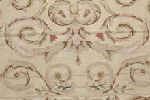 5'5''x7'8" Beige Hand Woven Floral French Country Flatweave Aubusson Wool Oriental Area Rug