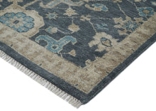 10x14 Blue, Beige, Tan Color Hand Knotted Oushak Wool Arts and Crafts Oriental Rug