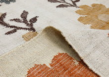 Multi Size Ivory Brown Orange Color Hand Woven Kilim Jute Traditional Oriental Rug