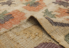 Multi Size Beige Sage Peach Color Hand Woven Kilim Jute Traditional Oriental Rug