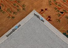 9x12 Peach, Pistachio, Blue Color Hand Tufted  Wool  Oriental Rug