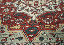 10x14 Rust, Red, Ivory Color Hand Knotted Oushak Wool  Oriental Rug