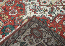 10x14 Rust, Red, Ivory Color Hand Knotted Oushak Wool  Oriental Rug