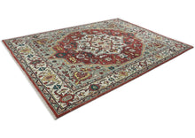 10x14 Rust, Red, Ivory Color Hand Knotted Oushak Wool  Oriental Rug