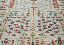 10x14 Slate, Burnt Orange, Tan Color Hand Knotted Oushak Wool Transitional Oriental Rug