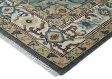 10x14 Slate, Ivory, Rose Color Hand Knotted Oushak Wool  Oriental Rug