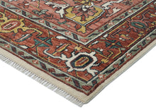 10x14 Rust, Ivory, Rose Color Hand Knotted Oushak Wool  Oriental Rug
