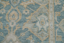 9x12 Aqua Hand Knotted Traditional Turkish Oushak 100% Wool Oriental Area Rug