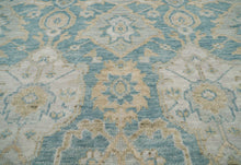 9x12 Aqua Hand Knotted Traditional Turkish Oushak 100% Wool Oriental Area Rug