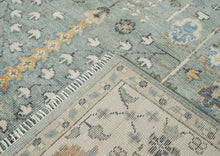10x14 Slate, Beige, Brown Color Hand Knotted Oushak Wool Transitional Oriental Rug