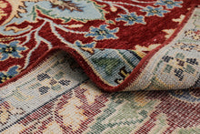 9x12 Hand Knotted Wool Wine Mint Oushak Arts & Crafts Area Rug
