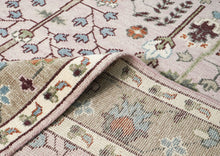 10x14 Rose, Moss, Blue Color Hand Knotted Oushak Wool Transitional Oriental Rug