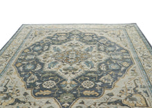 10x14 Slate, Blue, Beige Color Hand Knotted Oushak Wool  Oriental Rug