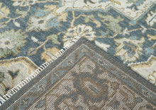 10x14 Slate, Blue, Beige Color Hand Knotted Oushak Wool  Oriental Rug