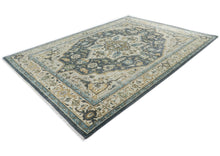 10x14 Slate, Blue, Beige Color Hand Knotted Oushak Wool  Oriental Rug